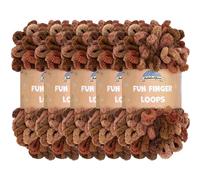 JubileeYarn Fun Finger Loops Yarn - Polyester Jumbo Weight Loop Yarn - 100g/Skein - Gaia - 5 Skeins