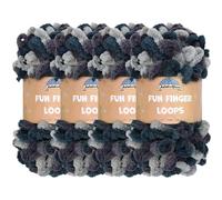 JubileeYarn Fun Finger Loops Yarn - Polyester Jumbo Weight Loop Yarn - 100g/Skein - Green Black Silver - 4 Skeins