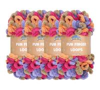 JubileeYarn Fun Finger Loops Yarn - Polyester Jumbo Weight Loop Yarn - 100g/Skein - Hecate - 4 Skeins