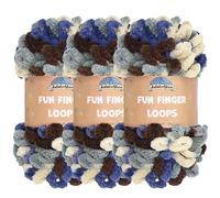 JubileeYarn Fun Finger Loops Yarn - Polyester Jumbo Weight Loop Yarn - 100g/Skein - Hephaestus - 3 Skeins