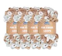 JubileeYarn Fun Finger Loops Yarn - Polyester Jumbo Weight Loop Yarn - 100g/Skein - Hestia - 4 Skeins