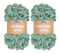 JubileeYarn Fun Finger Loops Yarn - Polyester Jumbo Weight Loop Yarn - 100g/Skein - Hunter - 2 Skeins
