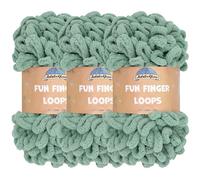 JubileeYarn Fun Finger Loops Yarn - Polyester Jumbo Weight Loop Yarn - 100g/Skein - Hunter - 3 Skeins