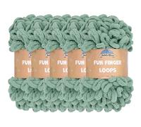 JubileeYarn Fun Finger Loops Yarn - Polyester Jumbo Weight Loop Yarn - 100g/Skein - Hunter - 5 Skeins