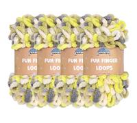 JubileeYarn Fun Finger Loops Yarn - Polyester Jumbo Weight Loop Yarn - 100g/Skein - Hyperion - 4 Skeins
