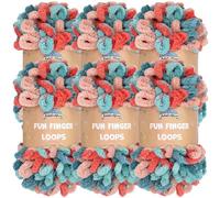 JubileeYarn Fun Finger Loops Yarn - Polyester Jumbo Weight Loop Yarn - 100g/Skein - Hypnos - 6 Skeins