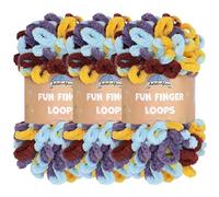 JubileeYarn Fun Finger Loops Yarn - Polyester Jumbo Weight Loop Yarn - 100g/Skein - Iris - 3 Skeins