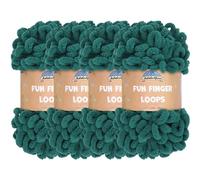 JubileeYarn Fun Finger Loops Yarn - Polyester Jumbo Weight Loop Yarn - 100g/Skein - Jade - 4 Skeins