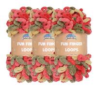 JubileeYarn Fun Finger Loops Yarn - Polyester Jumbo Weight Loop Yarn - 100g/Skein - Janus - 3 Skeins