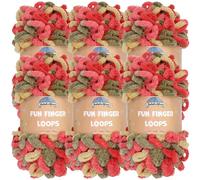 JubileeYarn Fun Finger Loops Yarn - Polyester Jumbo Weight Loop Yarn - 100g/Skein - Janus - 6 Skeins