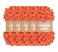 JubileeYarn Fun Finger Loops Yarn - Polyester Jumbo Weight Loop Yarn - 100g/Skein - Living Coral - 5 Skeins