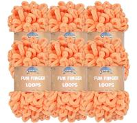 JubileeYarn Fun Finger Loops Yarn - Polyester Jumbo Weight Loop Yarn - 100g/Skein - Nectar - 6 Skeins
