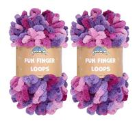 JubileeYarn Fun Finger Loops Yarn - Polyester Jumbo Weight Loop Yarn - 100g/Skein - Nyx - 2 Skeins