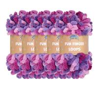 JubileeYarn Fun Finger Loops Yarn - Polyester Jumbo Weight Loop Yarn - 100g/Skein - Nyx - 5 Skeins