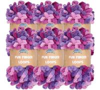 JubileeYarn Fun Finger Loops Yarn - Polyester Jumbo Weight Loop Yarn - 100g/Skein - Nyx - 6 Skeins