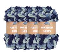 JubileeYarn Fun Finger Loops Yarn - Polyester Jumbo Weight Loop Yarn - 100g/Skein - Pegasus - 4 Skeins
