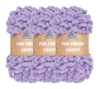 JubileeYarn Fun Finger Loops Yarn - Polyester Jumbo Weight Loop Yarn - 100g/Skein - Purple - 3 Skeins