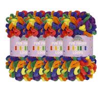 JubileeYarn Fun Finger Loops Yarn - Polyester Jumbo Weight Loop Yarn - 100g/Skein - Quasar - 4 Skeins