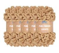JubileeYarn Fun Finger Loops Yarn - Polyester Jumbo Weight Loop Yarn - 100g/Skein - Sand - 5 Skeins