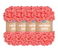JubileeYarn Fun Finger Loops Yarn - Polyester Jumbo Weight Loop Yarn - 100g/Skein - Sherbert - 4 Skeins