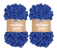 JubileeYarn Fun Finger Loops Yarn - Polyester Jumbo Weight Loop Yarn - 100g/Skein - Turkish Sea - 2 Skeins
