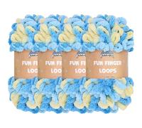 JubileeYarn Fun Finger Loops Yarn - Polyester Jumbo Weight Loop Yarn - 100g/Skein - Tyche - 4 Skeins