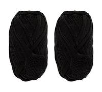 JubileeYarn Mesh Fishnet Yarn - 100% Acrylic - 200g/Skein - Black - 2 Skeins