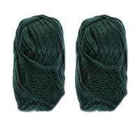 JubileeYarn Mesh Fishnet Yarn - 200g/Skein Chunky Acrylic - Dark Teal - 2 Skeins