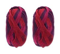 JubileeYarn Mesh Fishnet Yarn - 200g/Skein Chunky Acrylic - Magenta - 2 Skeins