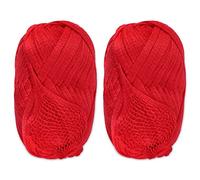 JubileeYarn Mesh Fishnet Yarn - 200g/Skein Chunky Acrylic - Red - 2 Skeins
