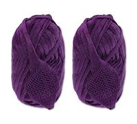 JubileeYarn Mesh Fishnet Yarn - Chunky Acrylic - 200g/Skein - Purple - 2 Skeins