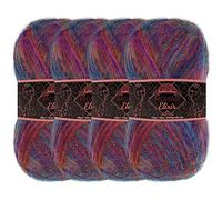 JubileeYarn Mohair Elixir Yarn - 50g/Skein Baby Wool Blend - Bella Luna - 4 Skein
