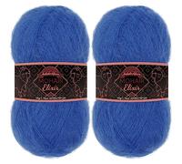 JubileeYarn Mohair Elixir Yarn - 50g/Skein Baby Wool Blend - Curaçao Cooler - 2 Skeins