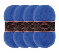 JubileeYarn Mohair Elixir Yarn - 50g/Skein Baby Wool Blend - Curaçao Cooler - 4 Skeins