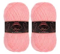 JubileeYarn Mohair Elixir Yarn - 50g/Skein Baby Wool Blend - Desert Rose - 2 Skeins