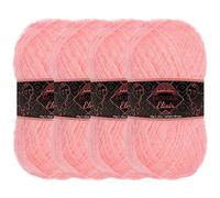 JubileeYarn Mohair Elixir Yarn - 50g/Skein Baby Wool Blend - Desert Rose - 4 Skeins