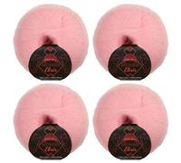 JubileeYarn Mohair Elixir Yarn - 50g/Skein Baby Wool Blend - Dragonfruit Daiquiri - 4 Balls