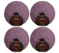 JubileeYarn Mohair Elixir Yarn - 50g/Skein Baby Wool Blend - Midnight Sangria - 4 Balls
