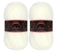 JubileeYarn Mohair Elixir Yarn - 50g/Skein Baby Wool Blend - Piña Colada - 2 Skeins