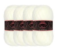 JubileeYarn Mohair Elixir Yarn - 50g/Skein Baby Wool Blend - Piña Colada - 4 Skein