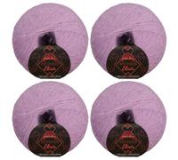 JubileeYarn Mohair Elixir Yarn - 50g/Skein Baby Wool Blend - Purple People Eater - 4 Balls