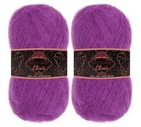 JubileeYarn Mohair Elixir Yarn - Baby Wool Blend - 50g/Skein - Dragonfruit Paloma - 2 Skeins