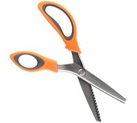 JubileeYarn Professional Grade Pinking Shears - 9.5" Serrated Stainless Steel - Orange & Grey - 1 Pair