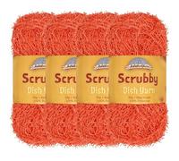 JubileeYarn Scrubby Dish Yarn - 50g/Skein Dishcloth Polyester - Coral - 4 Skeins