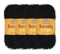 JubileeYarn Scrubby Dish Yarn - Dishcloth Polyester - 50g/Skein - Black - 4 Skeins