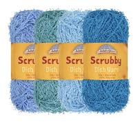 JubileeYarn Scrubby Dish Yarn - Dishcloth Polyester - 50g/Skein - Shades of Blue - 4 Skeins