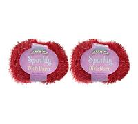 JubileeYarn Sparkle Dish Scrubby Yarn - Worsted Weight - 50g/Skein - 101 Red - 2 Skeins