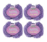 JubileeYarn Sparkle Dish Scrubby Yarn - Worsted Weight - 50g/Skein - 106 Purple - 4 Skeins