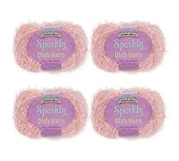 JubileeYarn Sparkle Dish Scrubby Yarn - Worsted Weight - 50g/Skein - 107 Pink - 4 Skeins