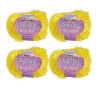 JubileeYarn Sparkle Dish Scrubby Yarn - Worsted Weight - 50g/Skein - 111 Yellow - 4 Skeins